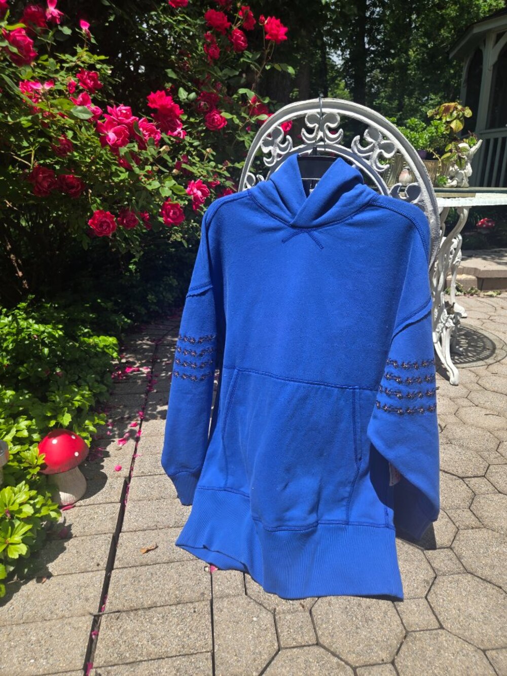 Sold out Free people at my best embroidered hoodie in stellar blueXS - Picture 11 of 17